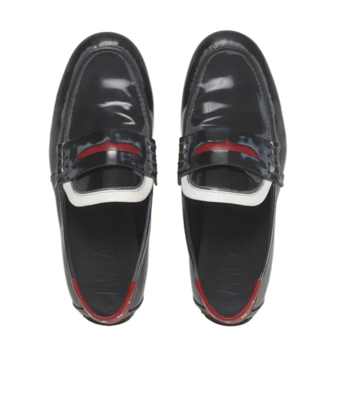 Logo Tab Leather Moccasins