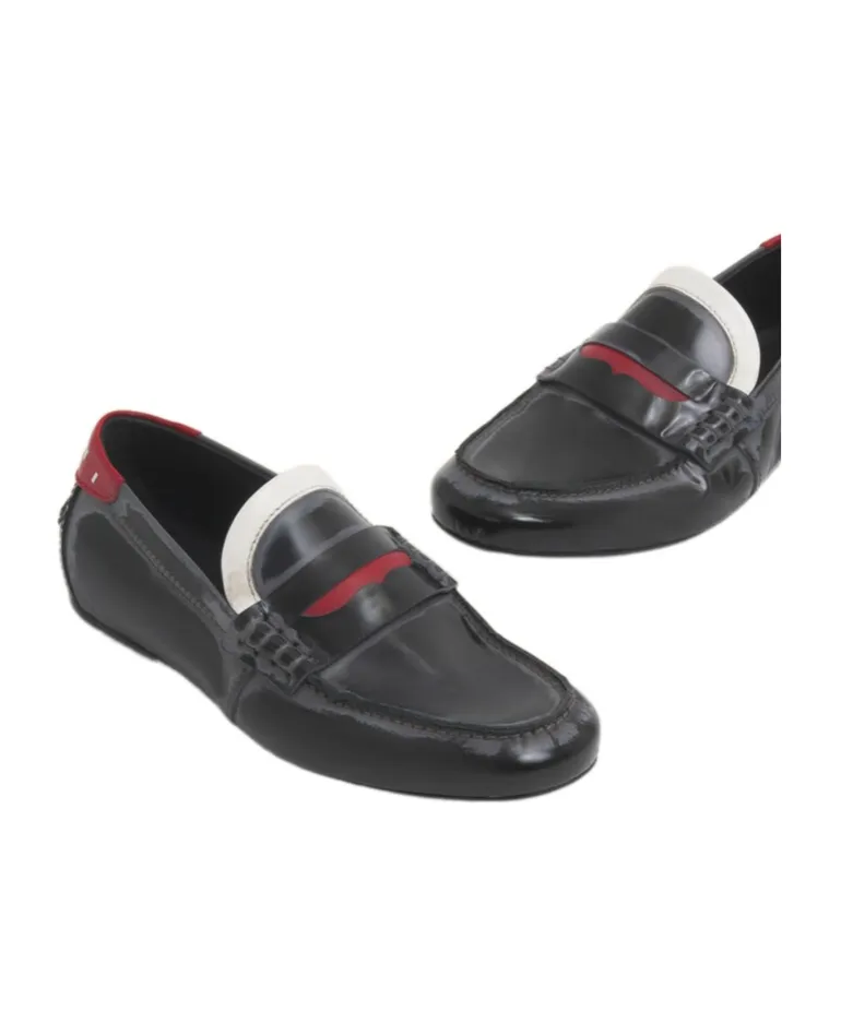 Logo Tab Leather Moccasins