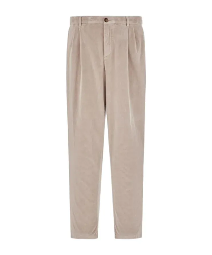 Hazelnut Comfort Soft Touch Corduroy Chinos With Two Darts