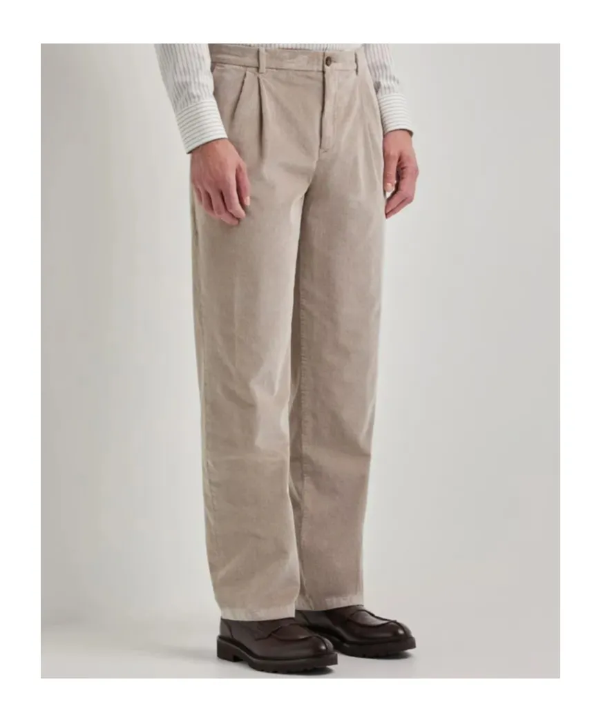 Hazelnut Comfort Soft Touch Corduroy Chinos With Two Darts