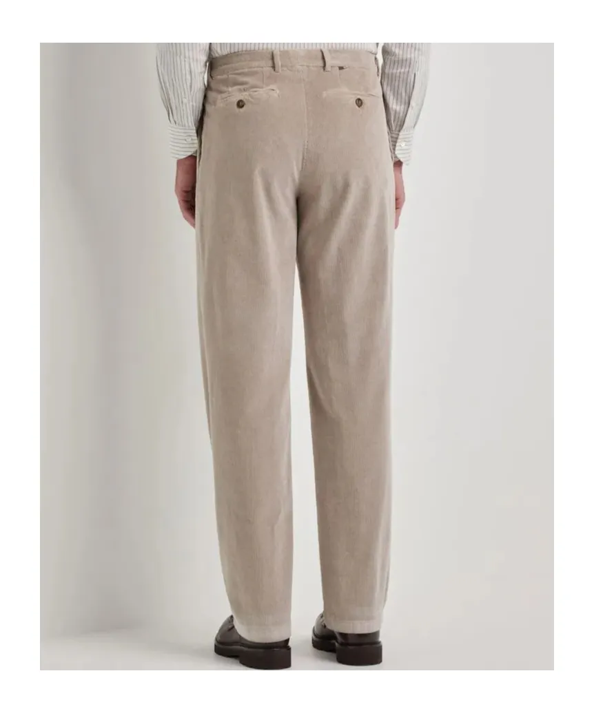 Hazelnut Comfort Soft Touch Corduroy Chinos With Two Darts