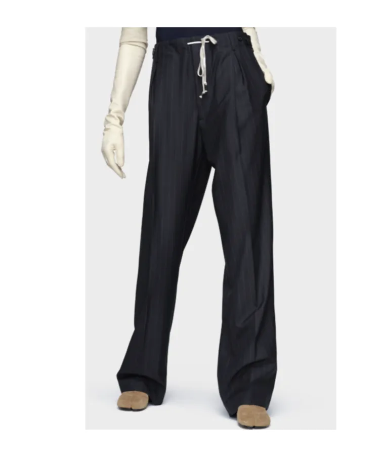 Pinstripe Drawstring Trousers