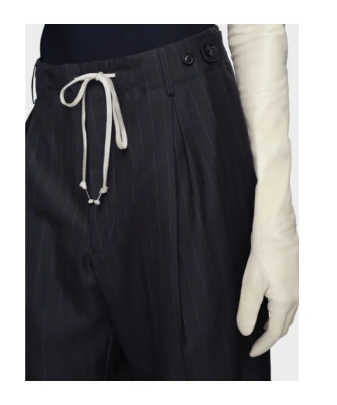 Pinstripe Drawstring Trousers