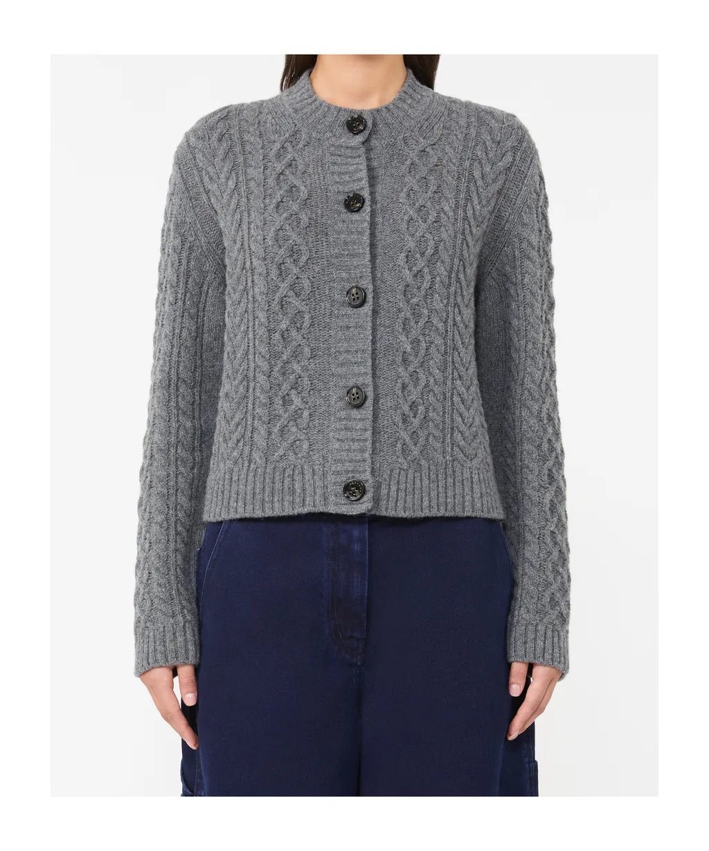 Long-Sleeved Wool Cardigan