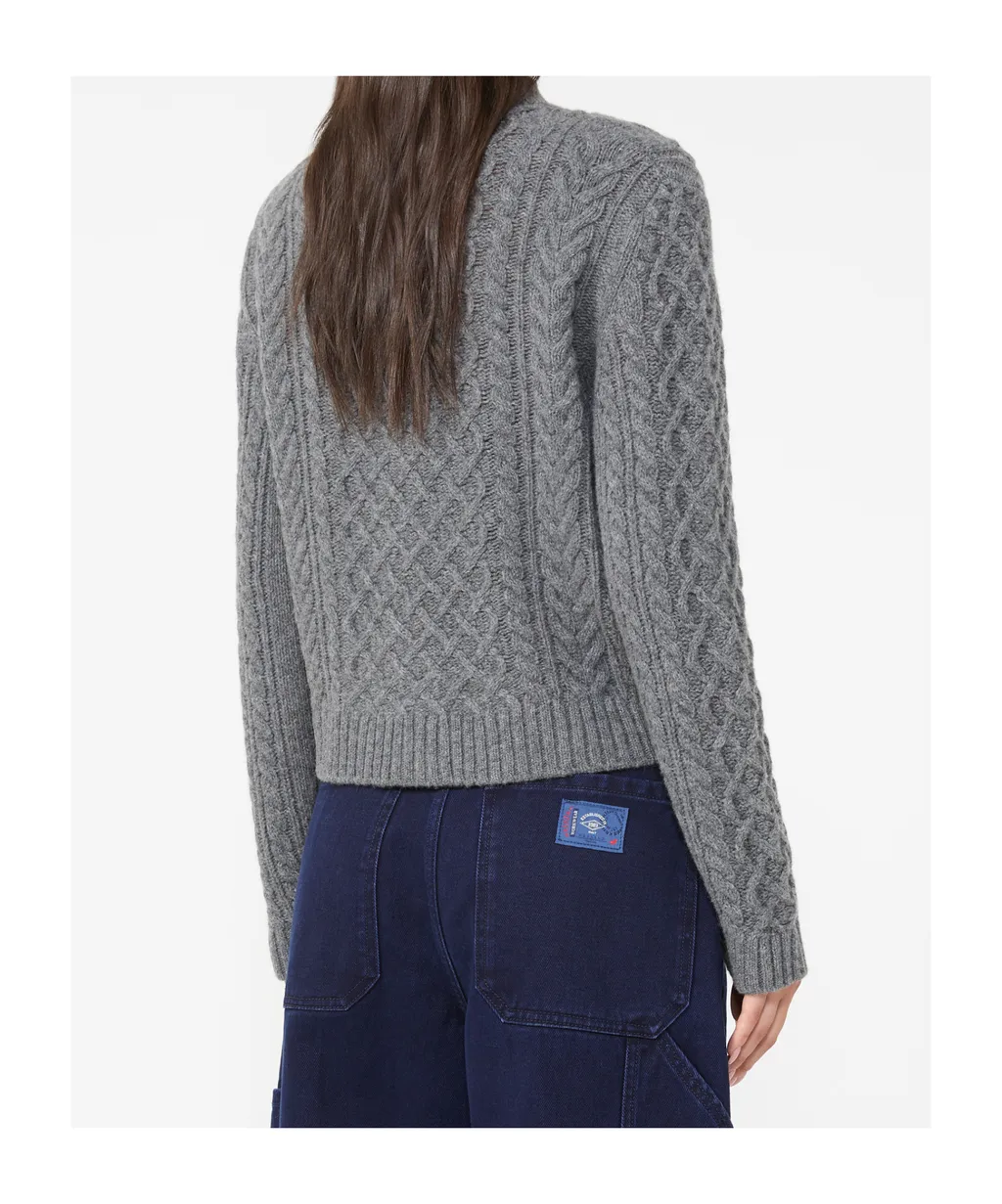 Long-Sleeved Wool Cardigan