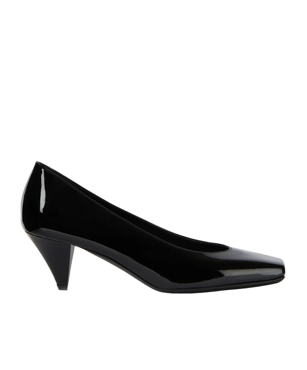 Sliced Square Pumps In Patent Leather