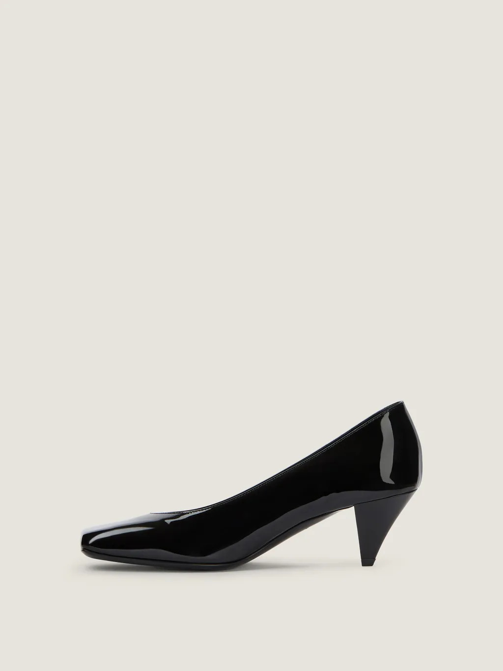 Sliced Square Pumps In Patent Leather