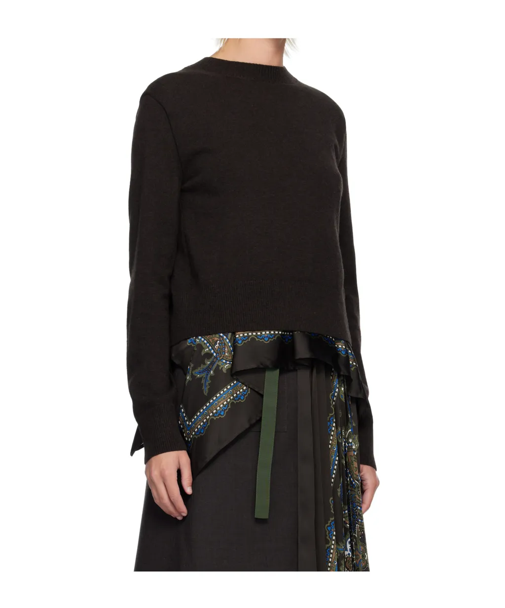 Paisley-Print Panel Sweater