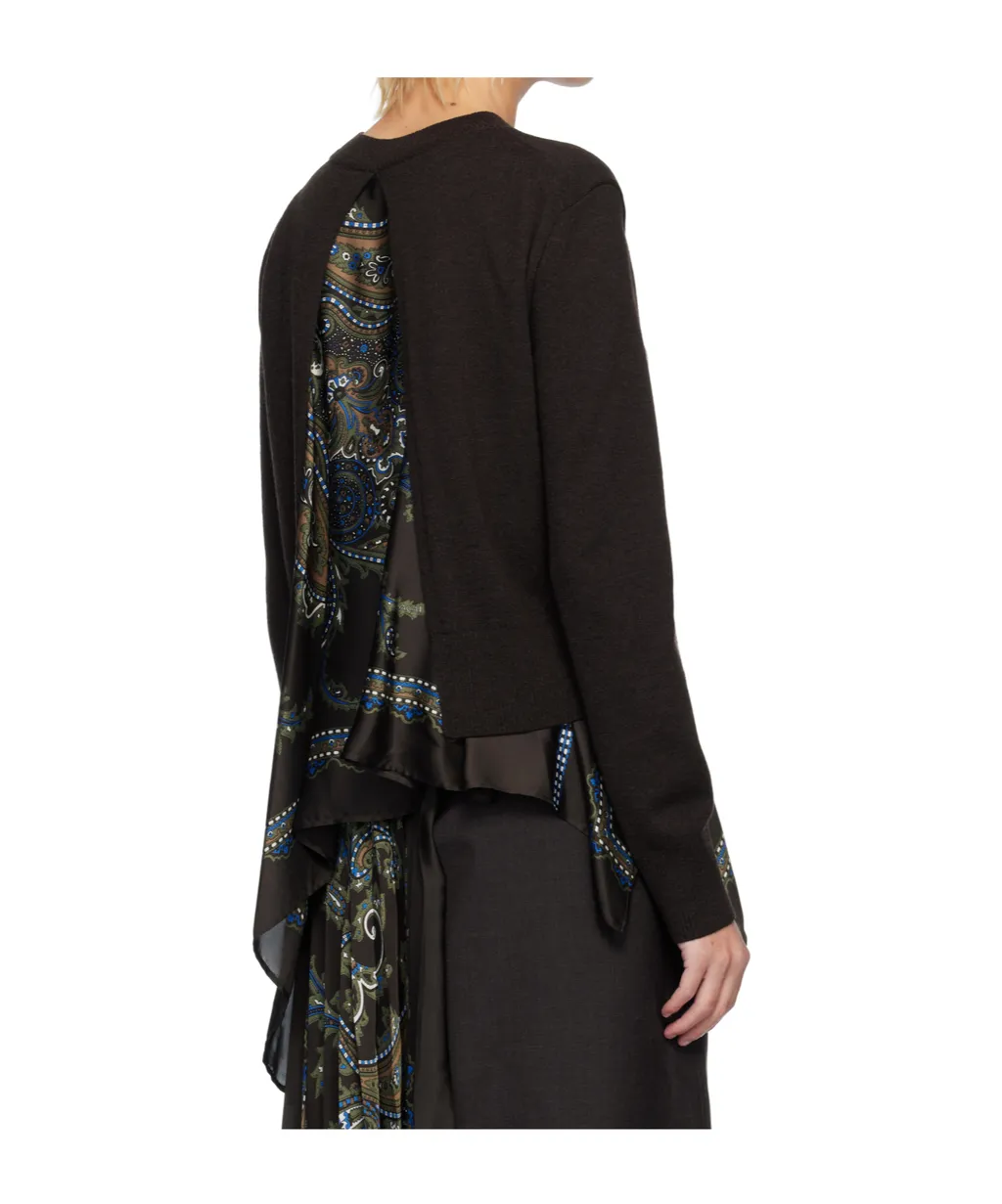 Paisley-Print Panel Sweater