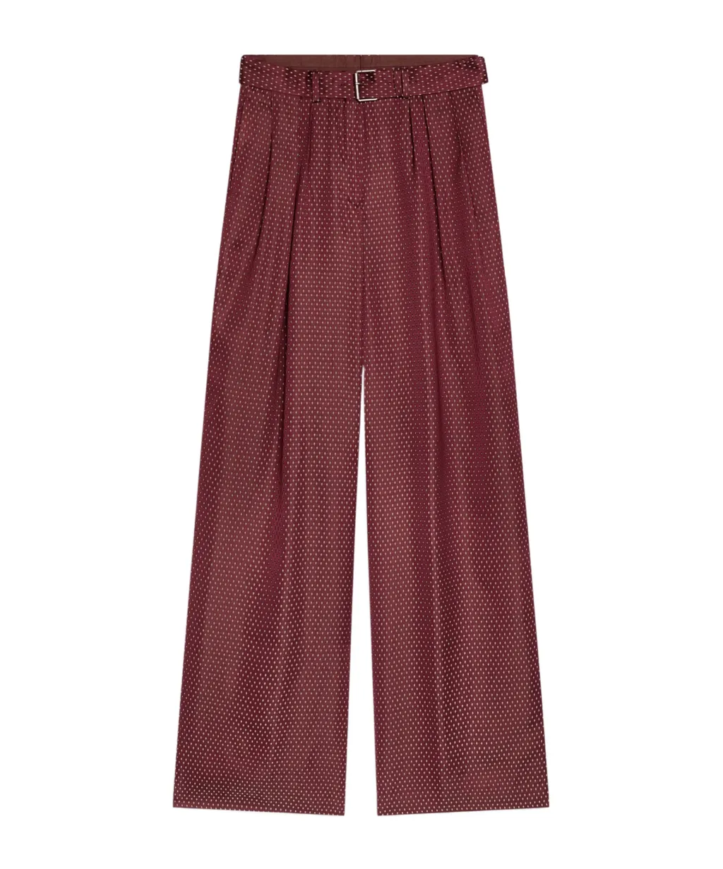 Belted Jacquard Trousers
