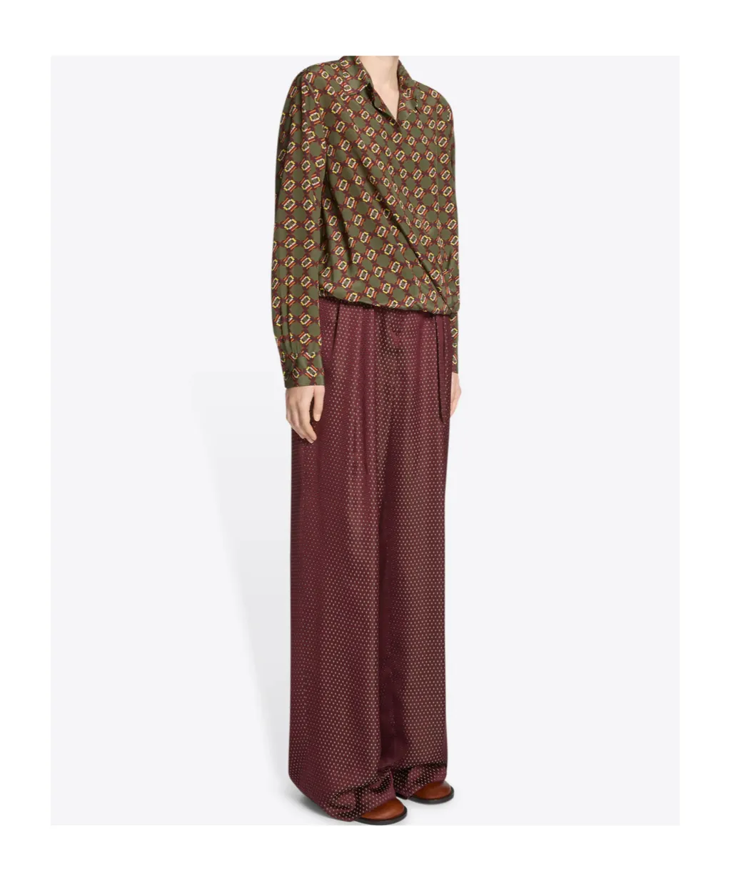 Belted Jacquard Trousers