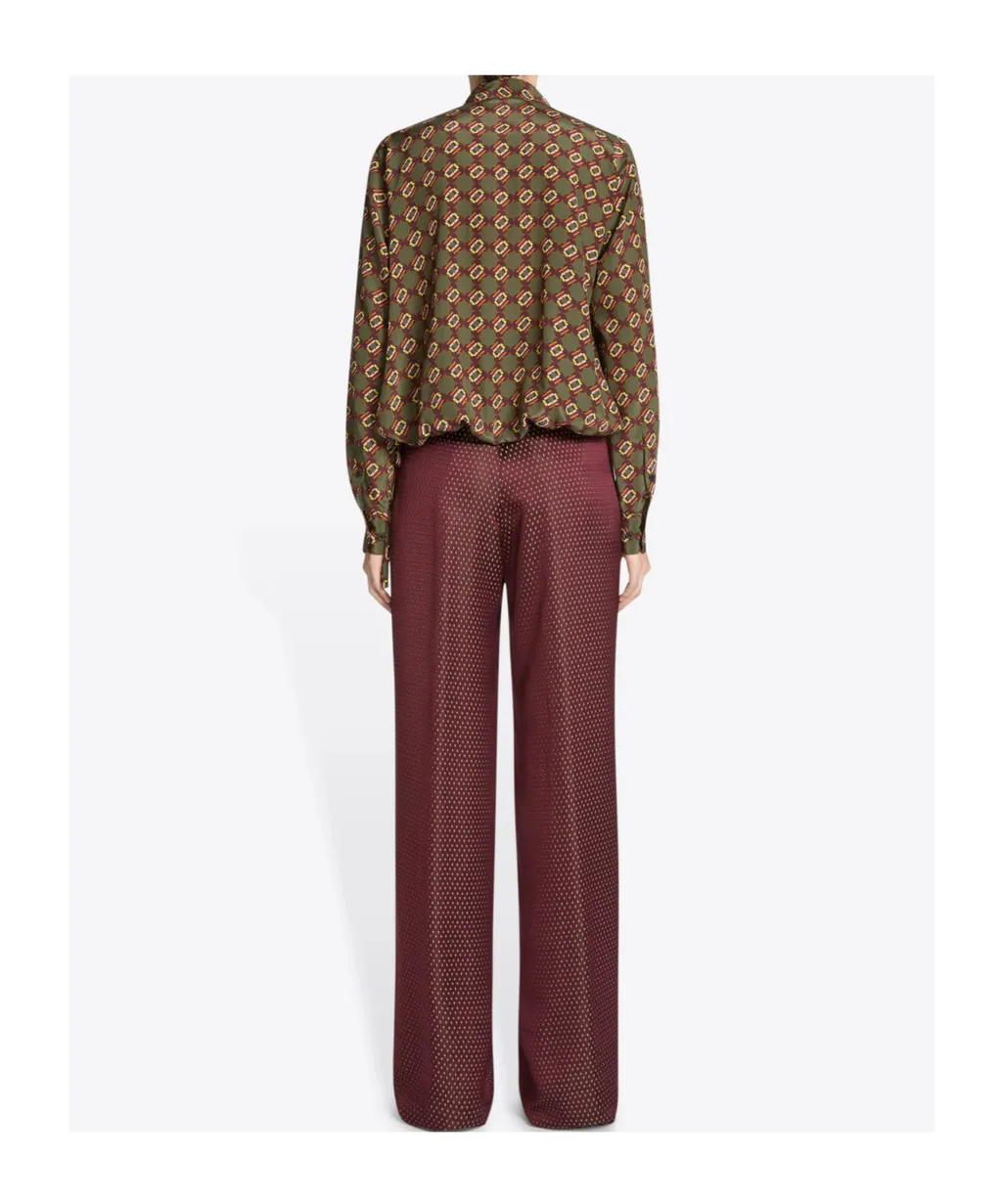 Belted Jacquard Trousers