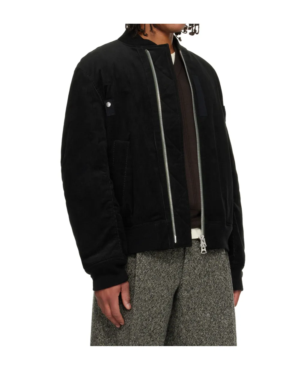 Corduroy Drawstring Bomber Jacket