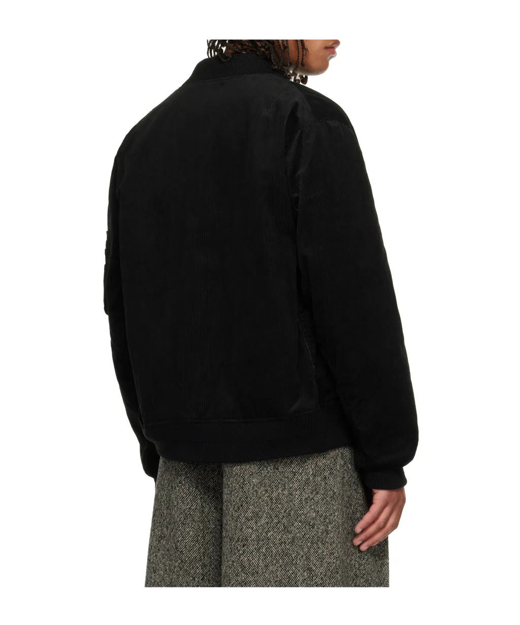 Corduroy Drawstring Bomber Jacket