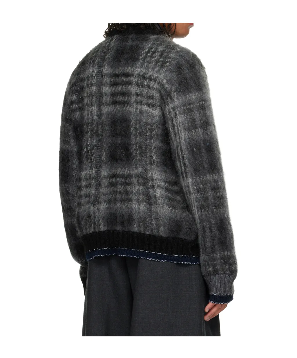 Plaid Mohair Knit Sweater