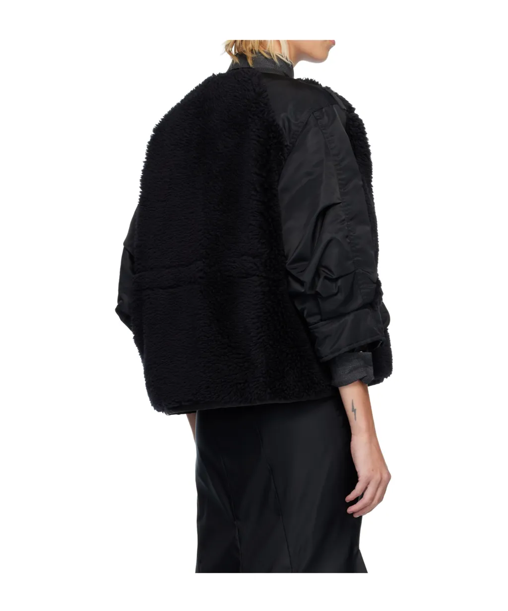 Crew Neck Zip-Up Jacket