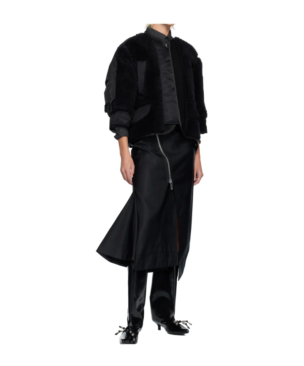 Crew Neck Zip-Up Jacket