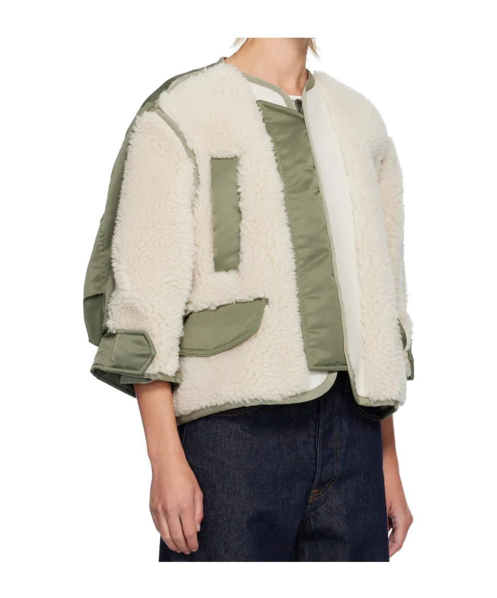 Crew Neck Zip-Up Jacket