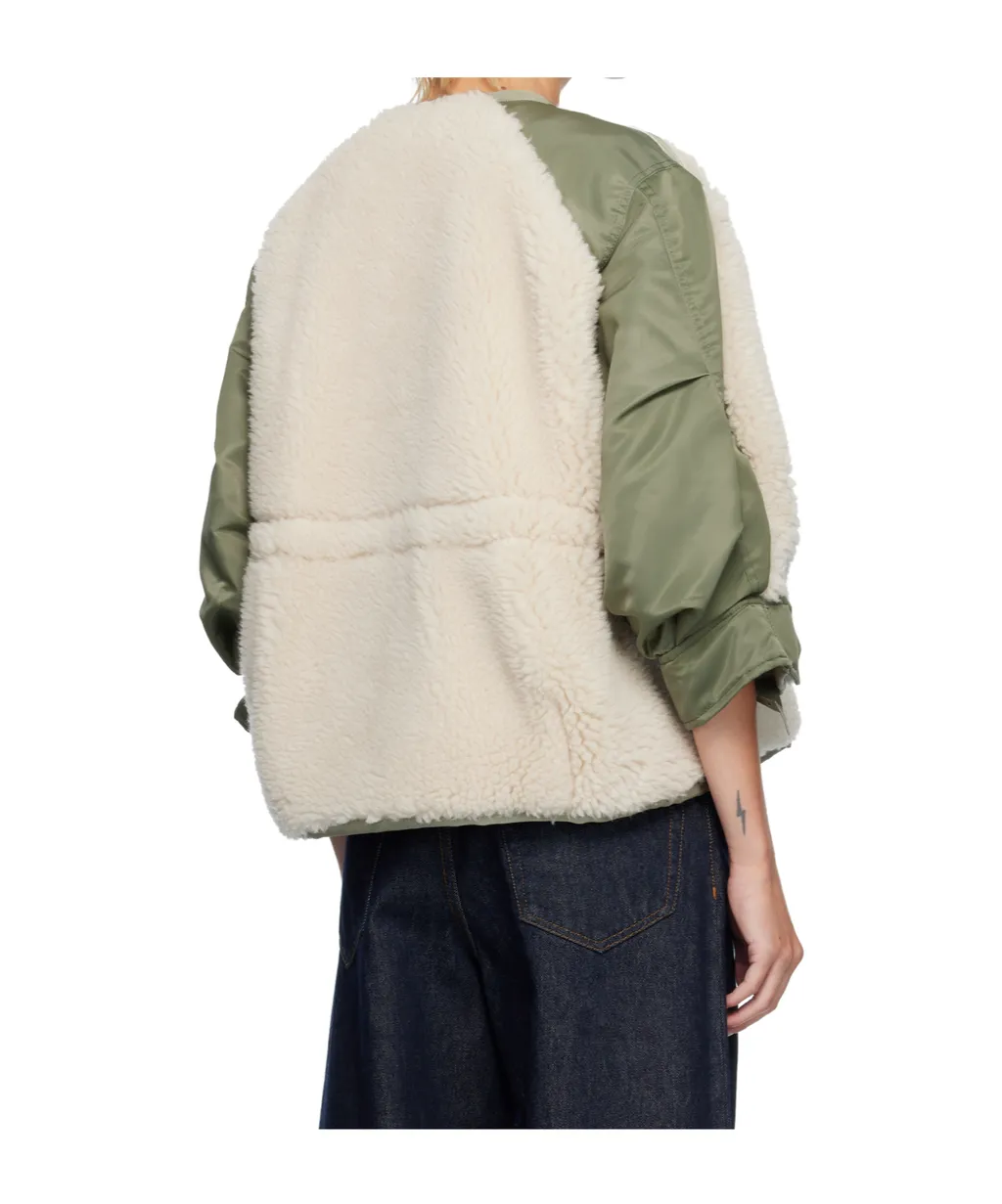 Crew Neck Zip-Up Jacket