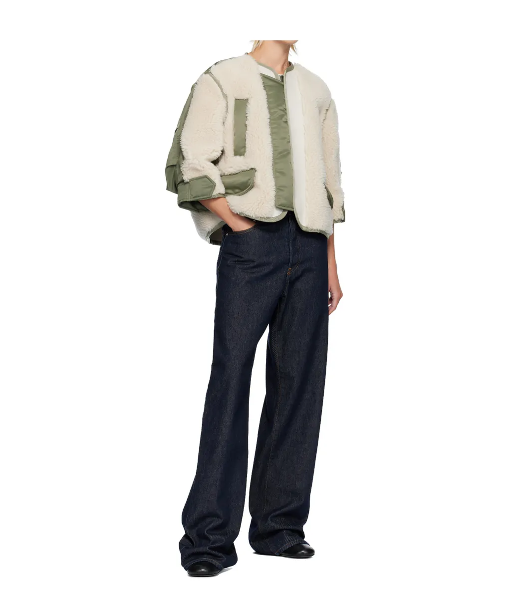 Crew Neck Zip-Up Jacket