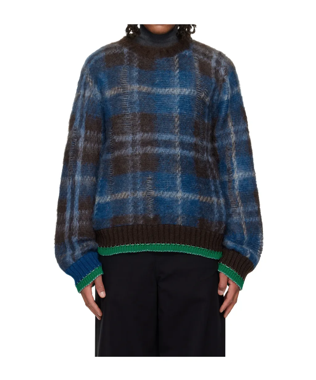 Plaid Mohair Sweater