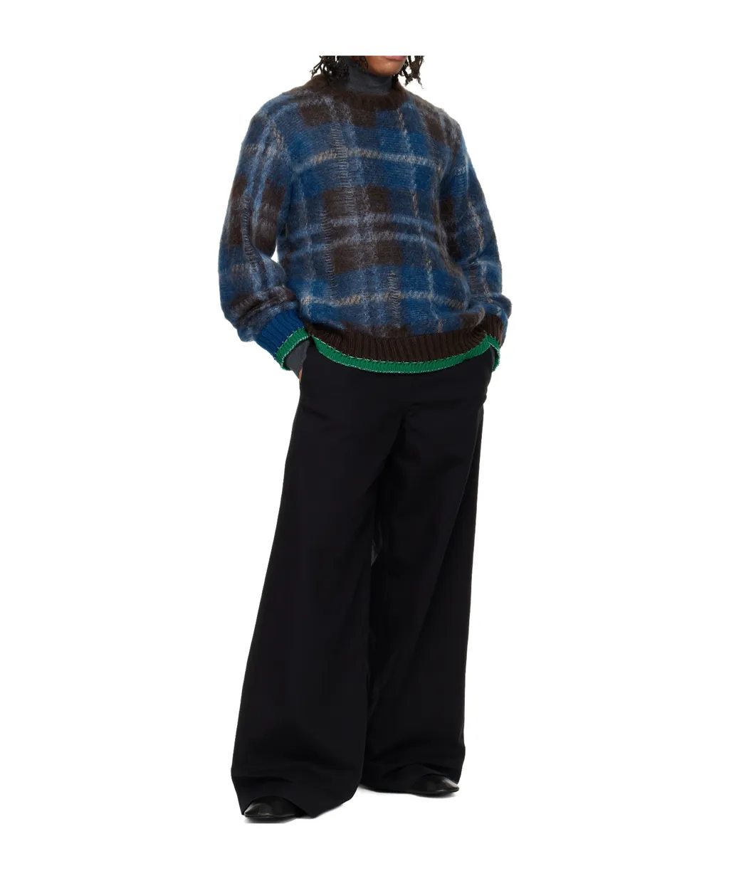 Plaid Mohair Sweater