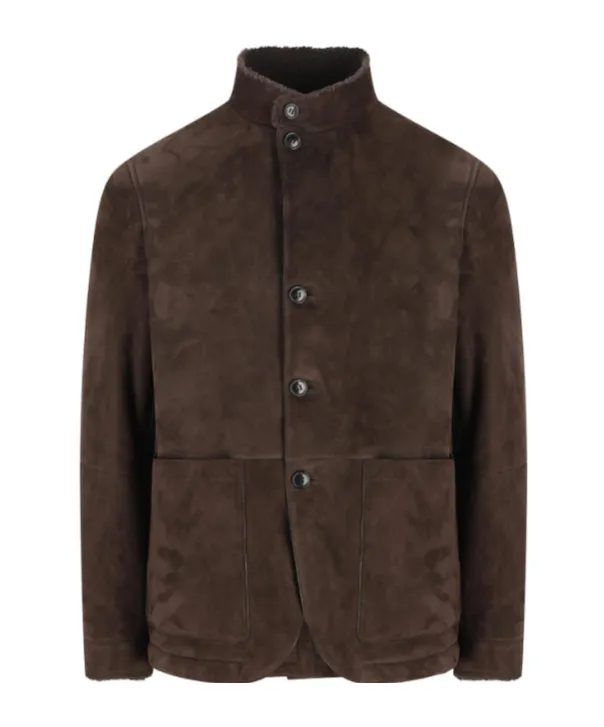 Stand Collar Leather Jacket