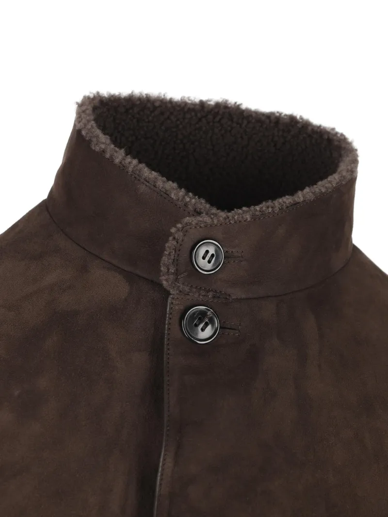 Stand Collar Leather Jacket