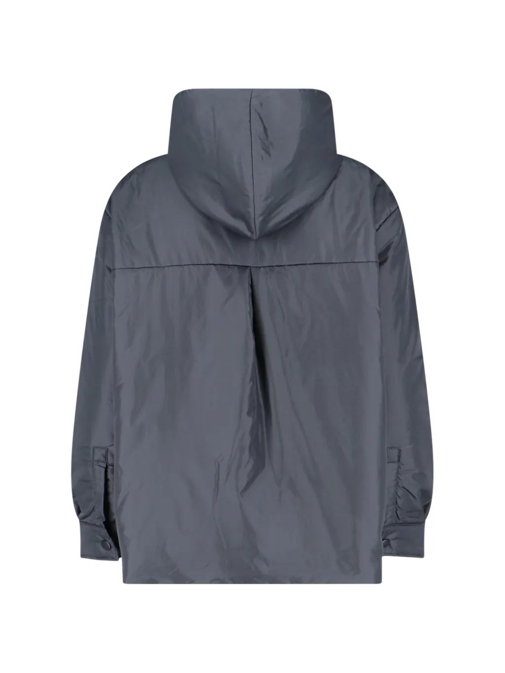 Long-Sleeved Button-Up Hooded Jacket
