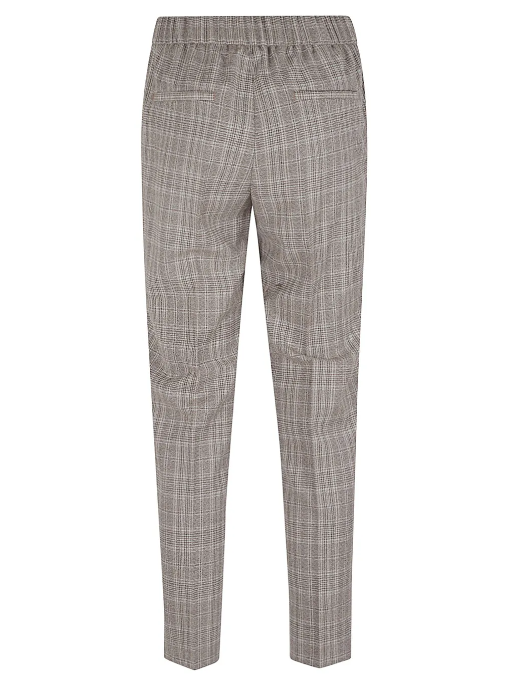 Elastic Waist Plaid Pants