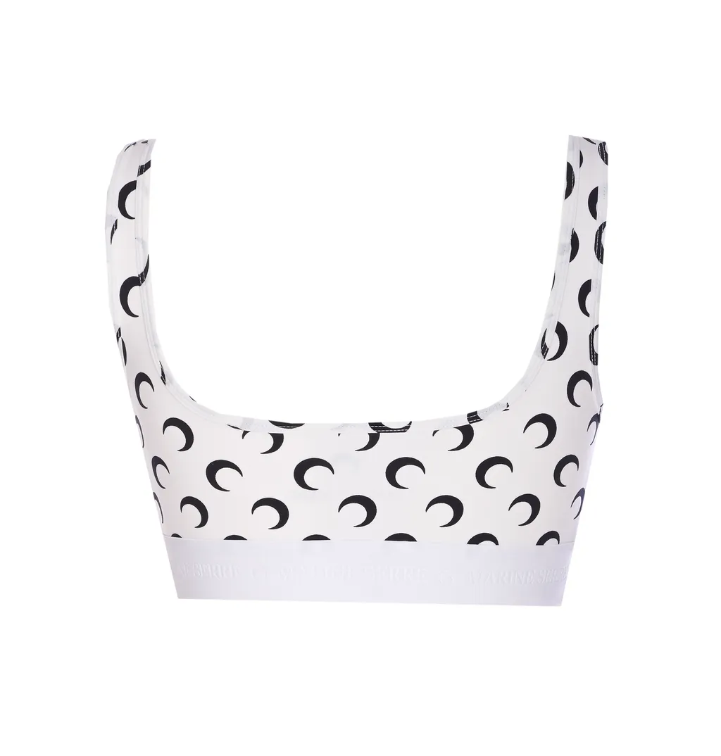Moon-Printed Sleeveless Sports Bra