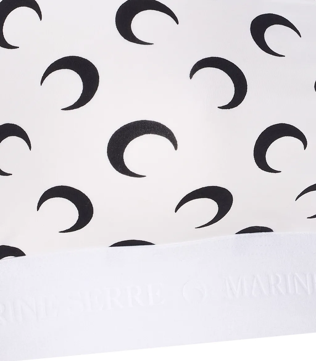 Moon-Printed Sleeveless Sports Bra