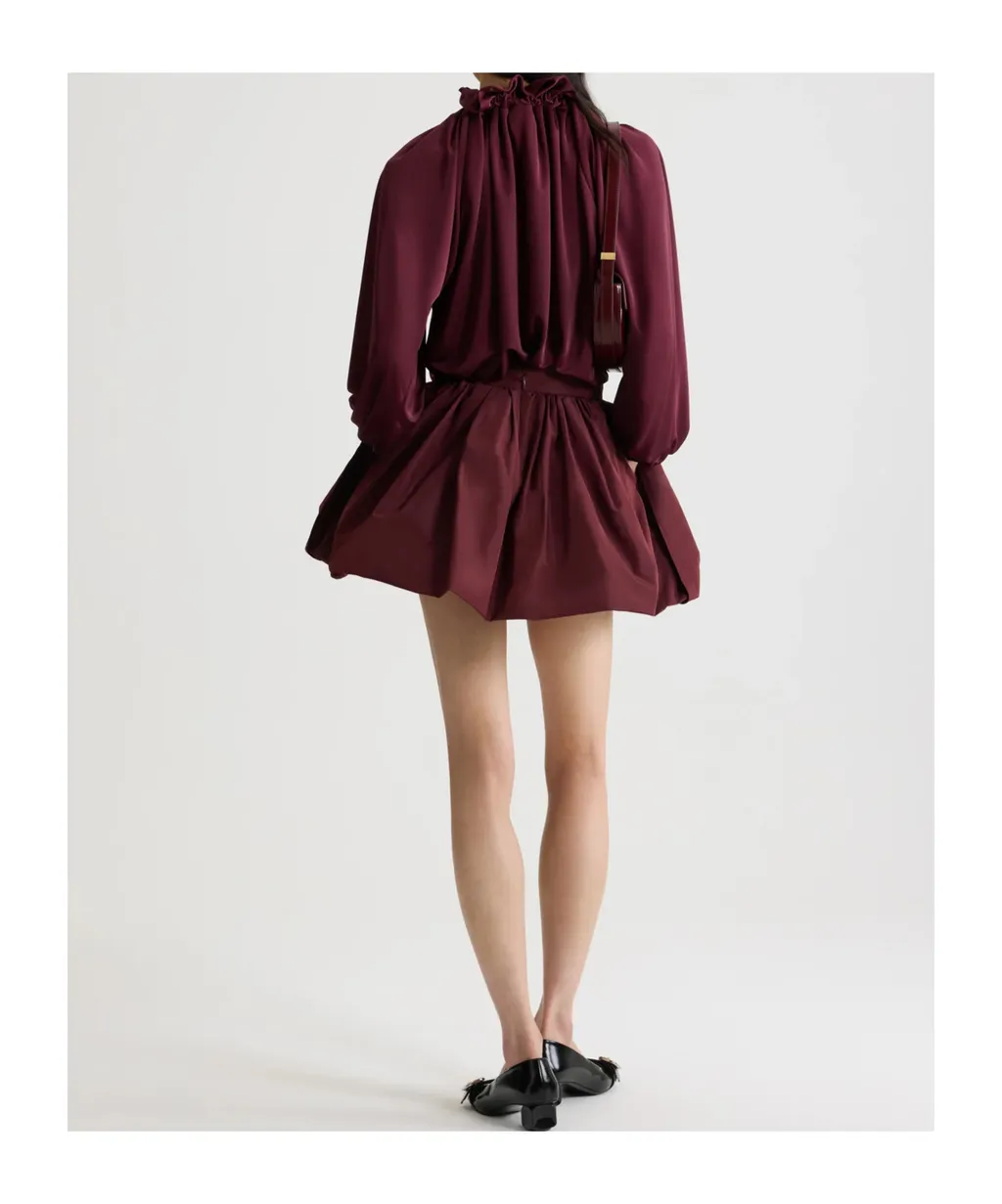 Ruffled Satin Blouse
