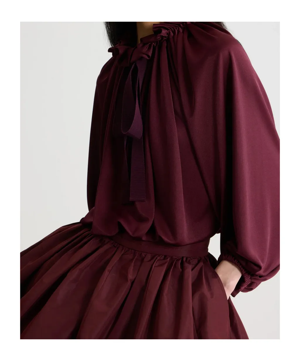 Ruffled Satin Blouse