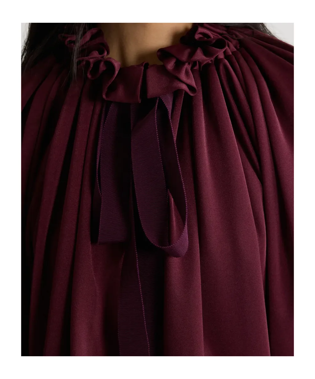 Ruffled Satin Blouse