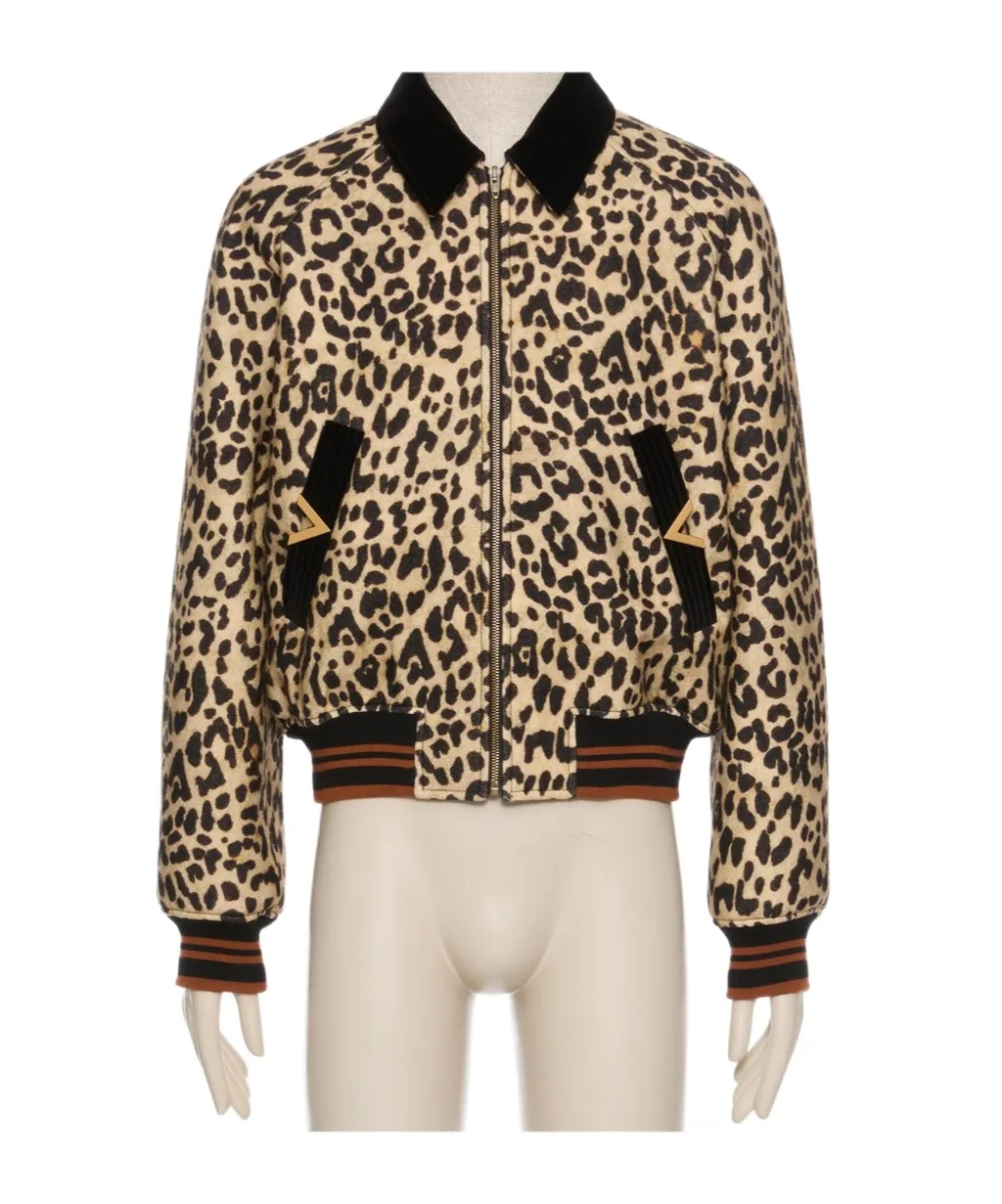 Bomber Jacket In Wool Drape With Vgold On Side Pockets
