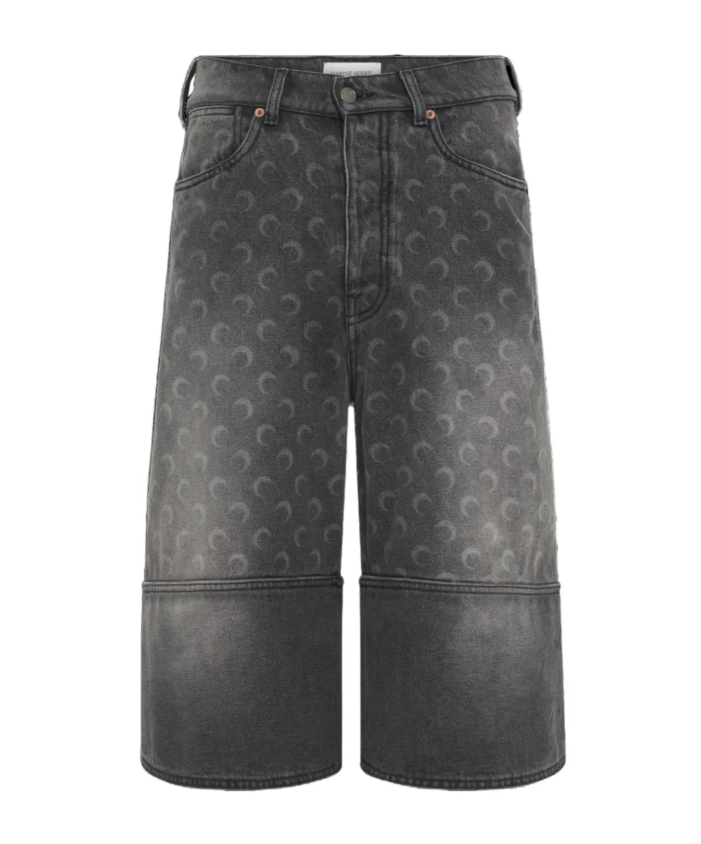 Washed Denim Shorts