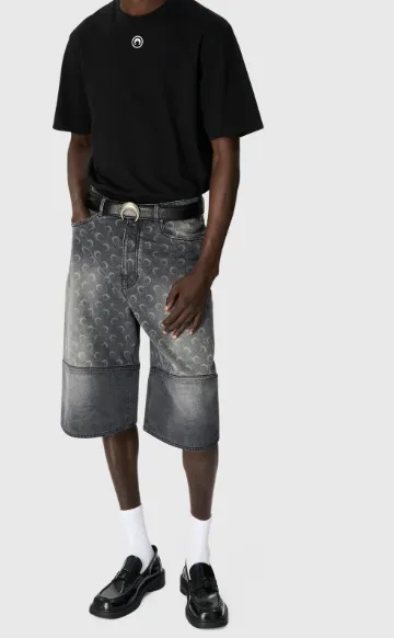 Washed Denim Shorts
