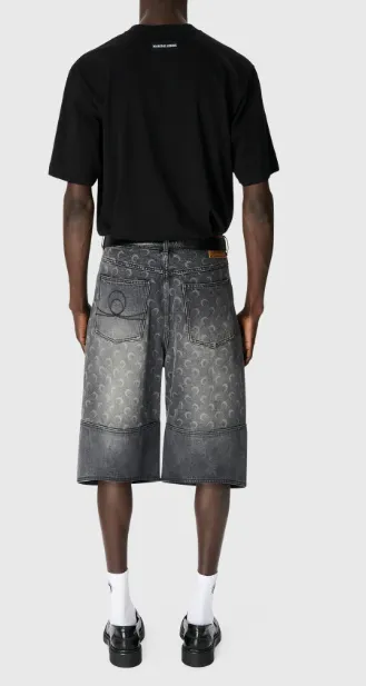 Washed Denim Shorts