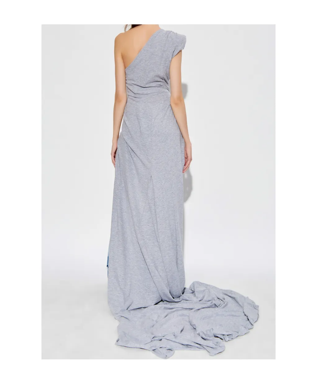 Icon Printed One-Shoulder Dress