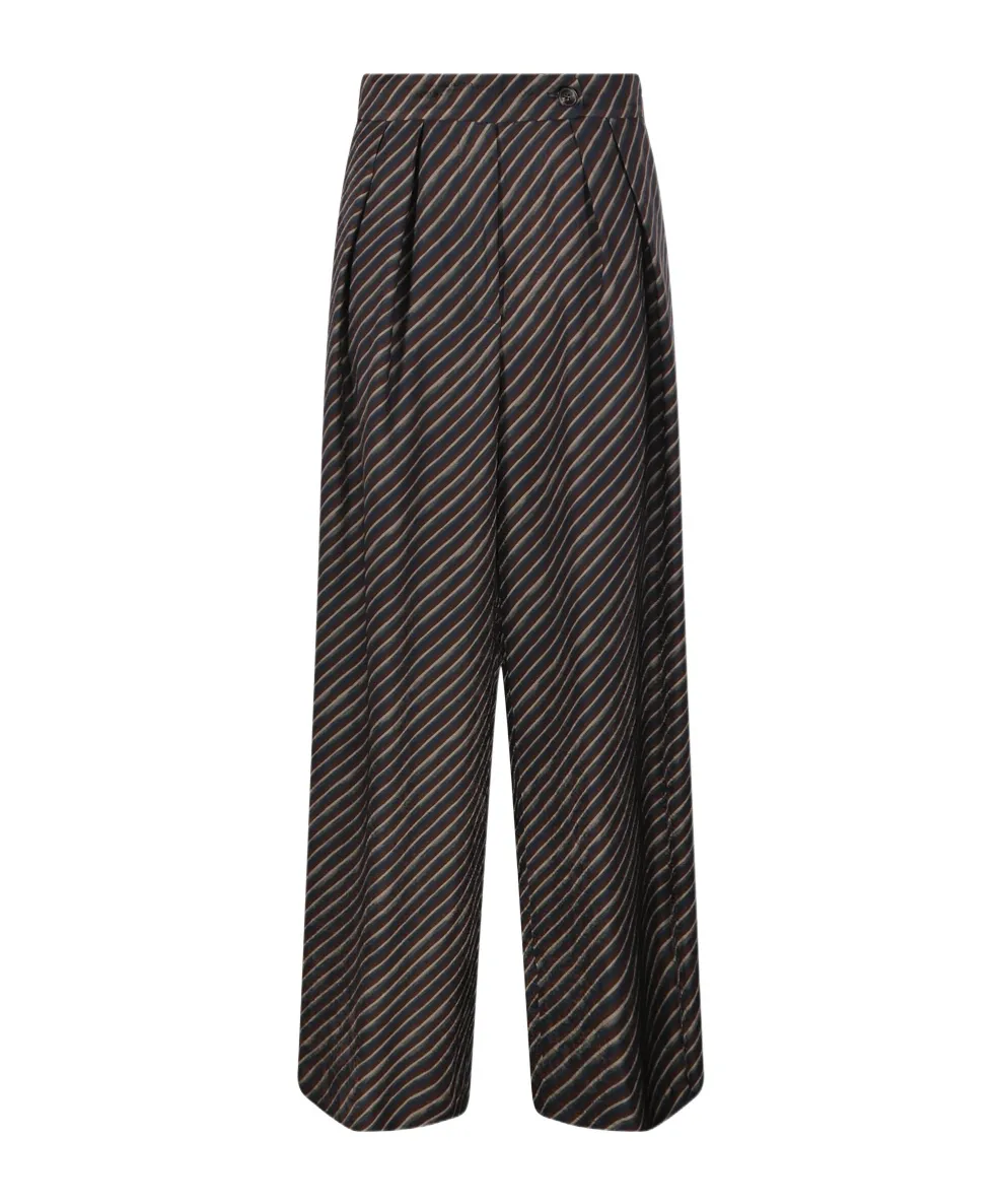 Striped Straight-Leg Pants