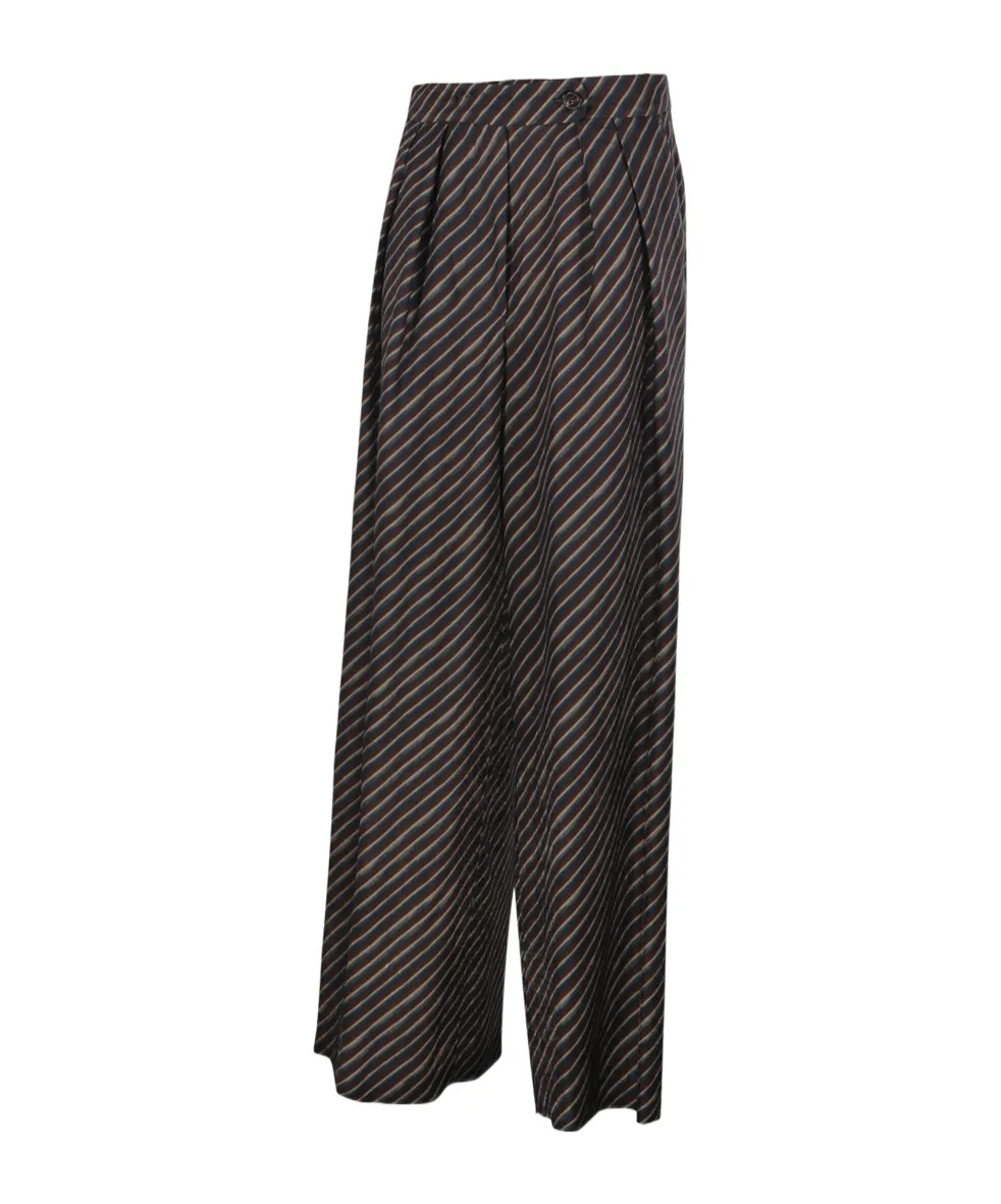 Striped Straight-Leg Pants