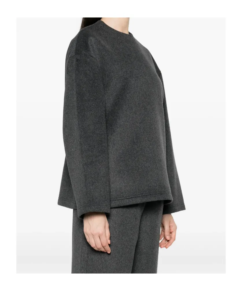 Crew Neck Long Sleeve Blouse, 1
