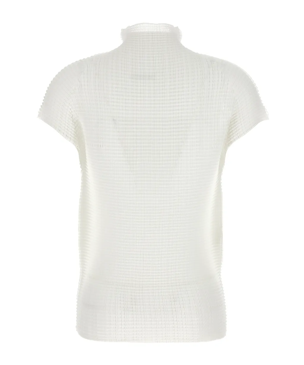Pleated Turtleneck Top