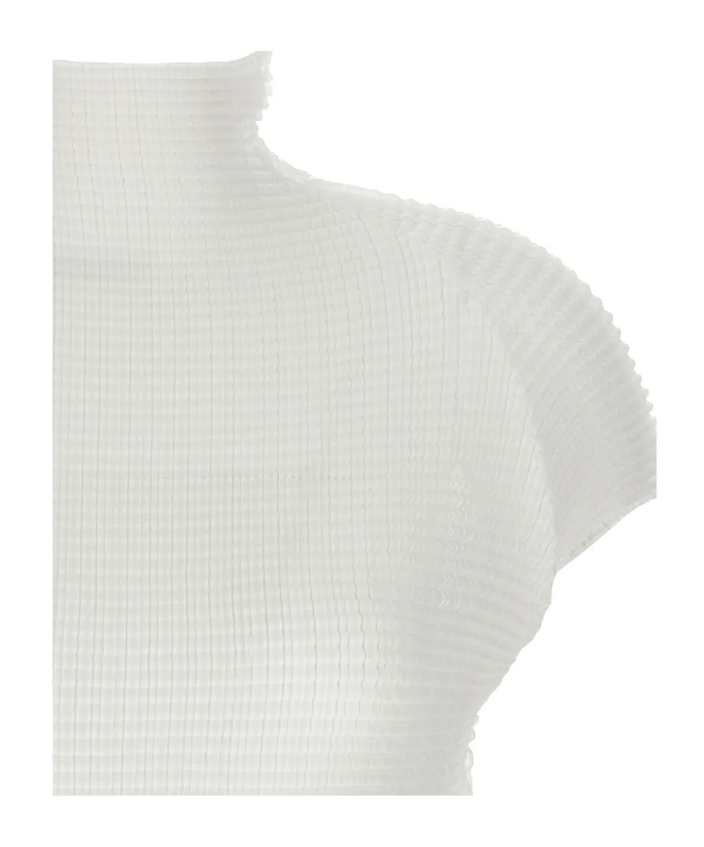Pleated Turtleneck Top