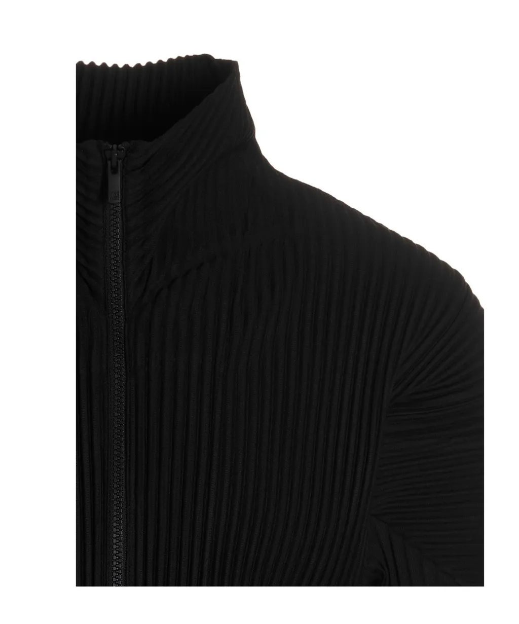 Zip-Up High Neck Cardigan