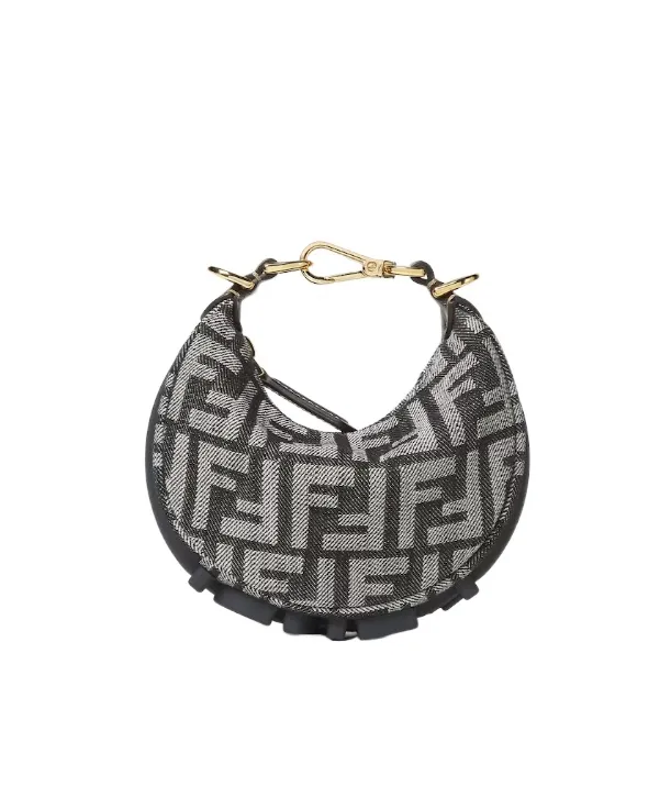 Nano Fendigraphy Dark Blue Denim-Effect Ff Jacquard Charm