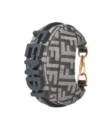 Nano Fendigraphy Dark Blue Denim-Effect Ff Jacquard Charm