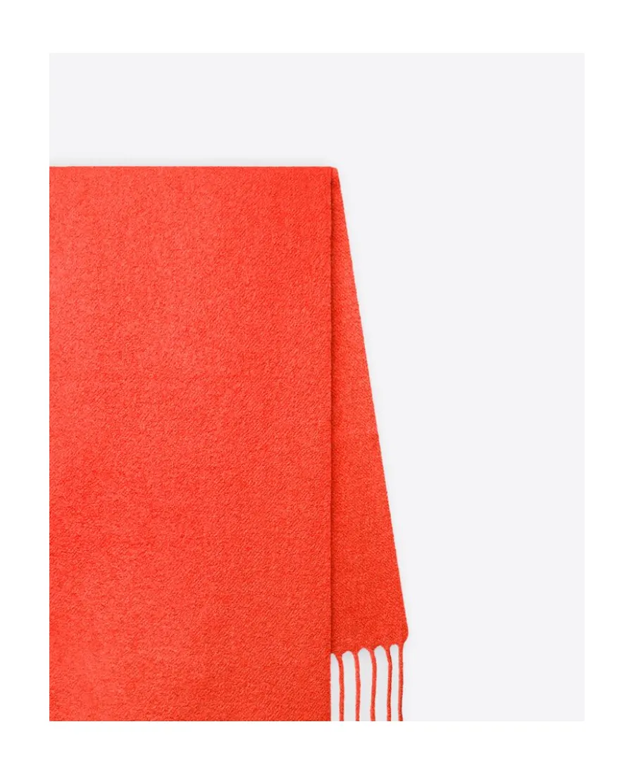 Logo Patch Fringed Scarf