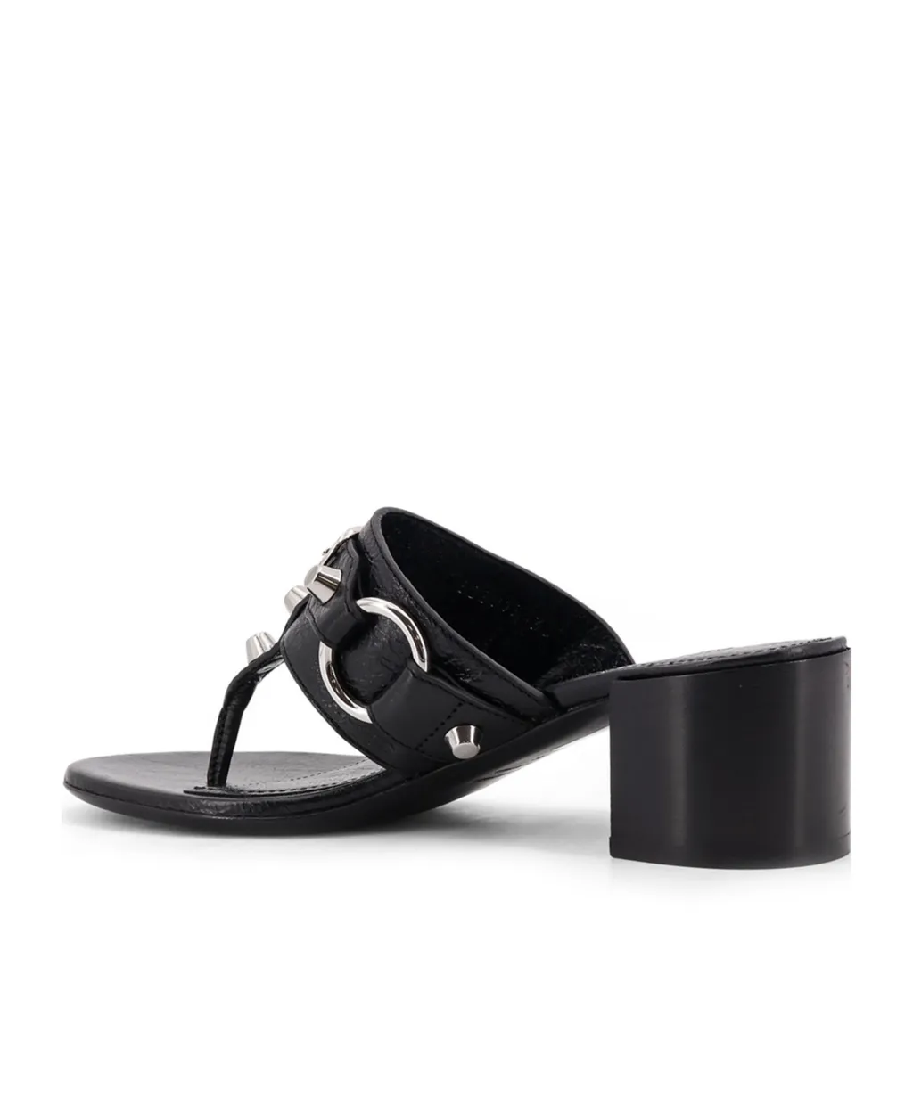 50Mm Studs Buckle Leather Heeled Sandals